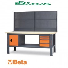 BANCO DA LAVORO COMPONIBILE "MODULAR" BETA DA MT. 2.1 CON 4 CASSETTI E MODULO ANTA  ART. C58BC-W2,1 4CA+SVR
